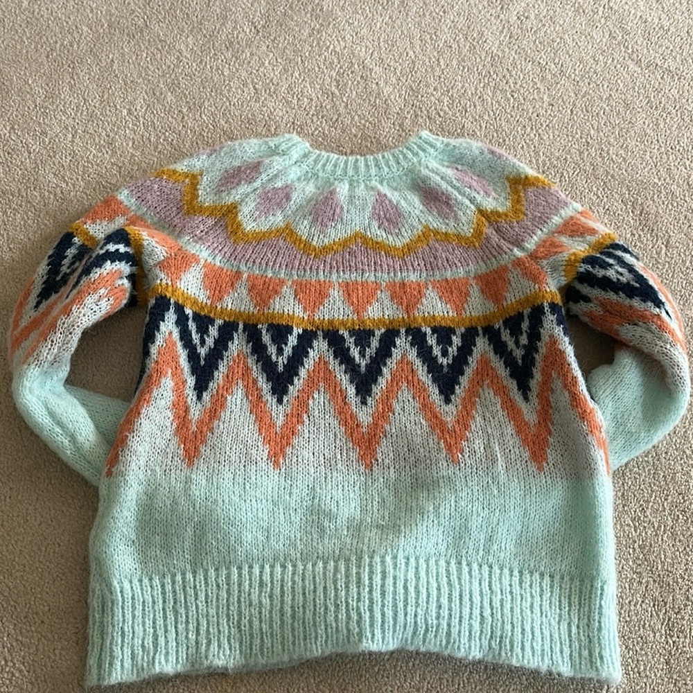 Cat & Jack Mint Geometric Fuzzy Sweater